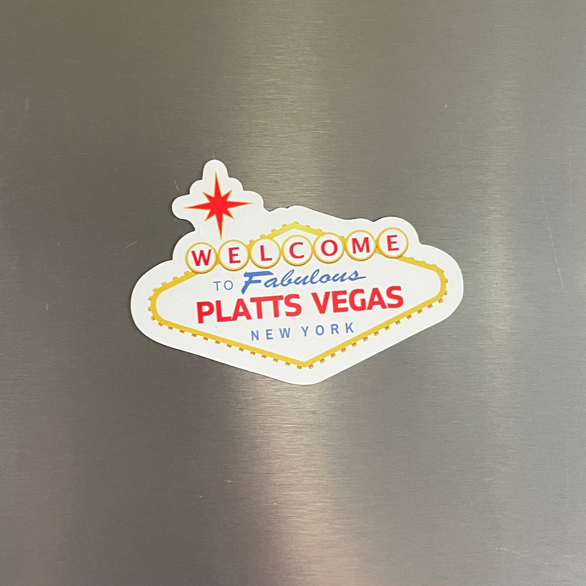 Platts Vegas Magnet: SUNY Plattsburgh Gift, Upstate NY Souvenir