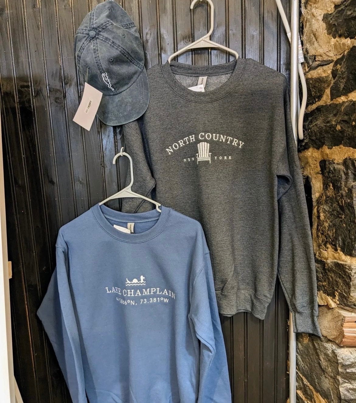 Embroidered North Country Crewneck Sweatshirt - Upstate New York Gift