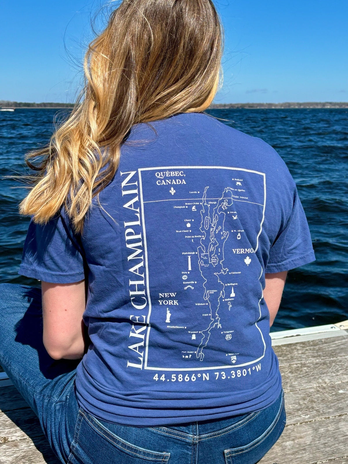 Lake Champlain Map Shirt: Comfort Colors Short Sleeve Tee