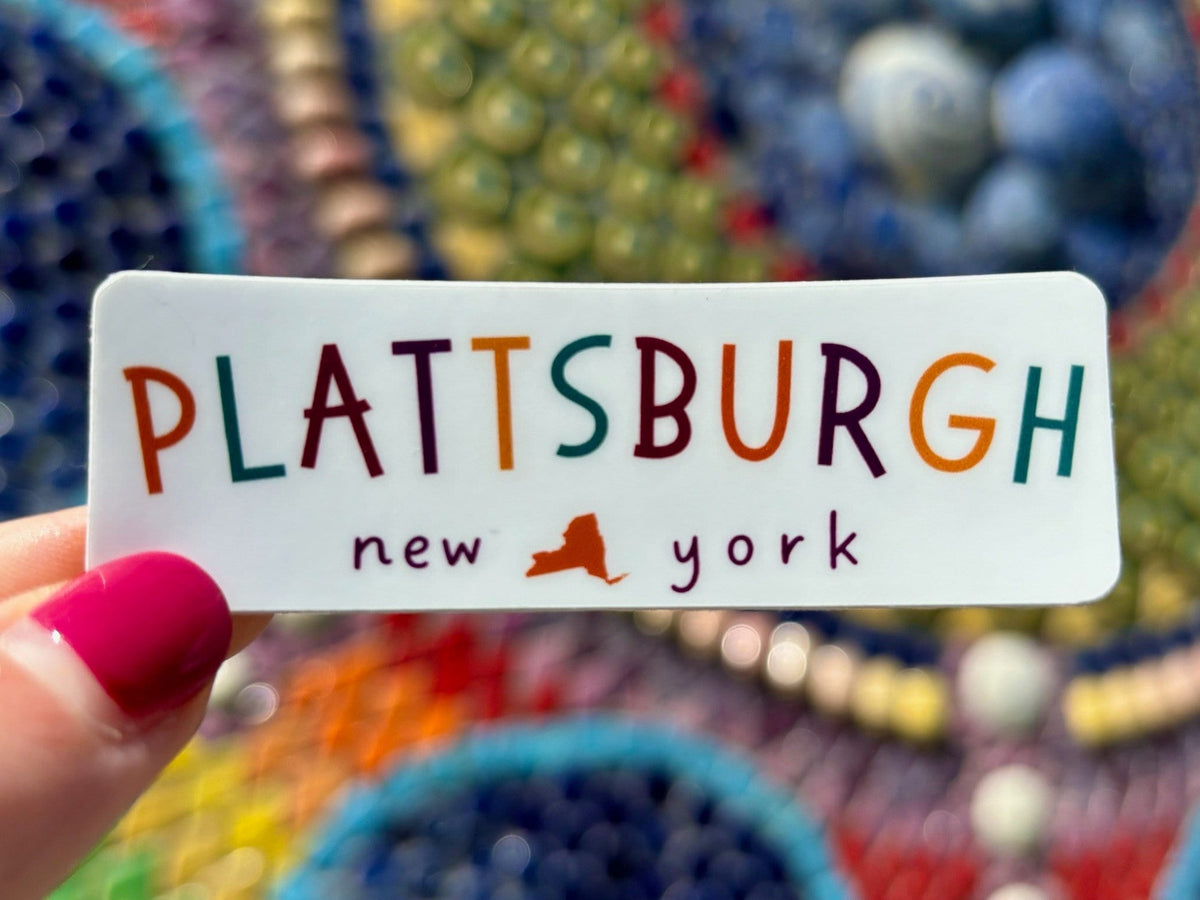 Plattsburgh New York Sticker: Upstate NY, Lake City Gift