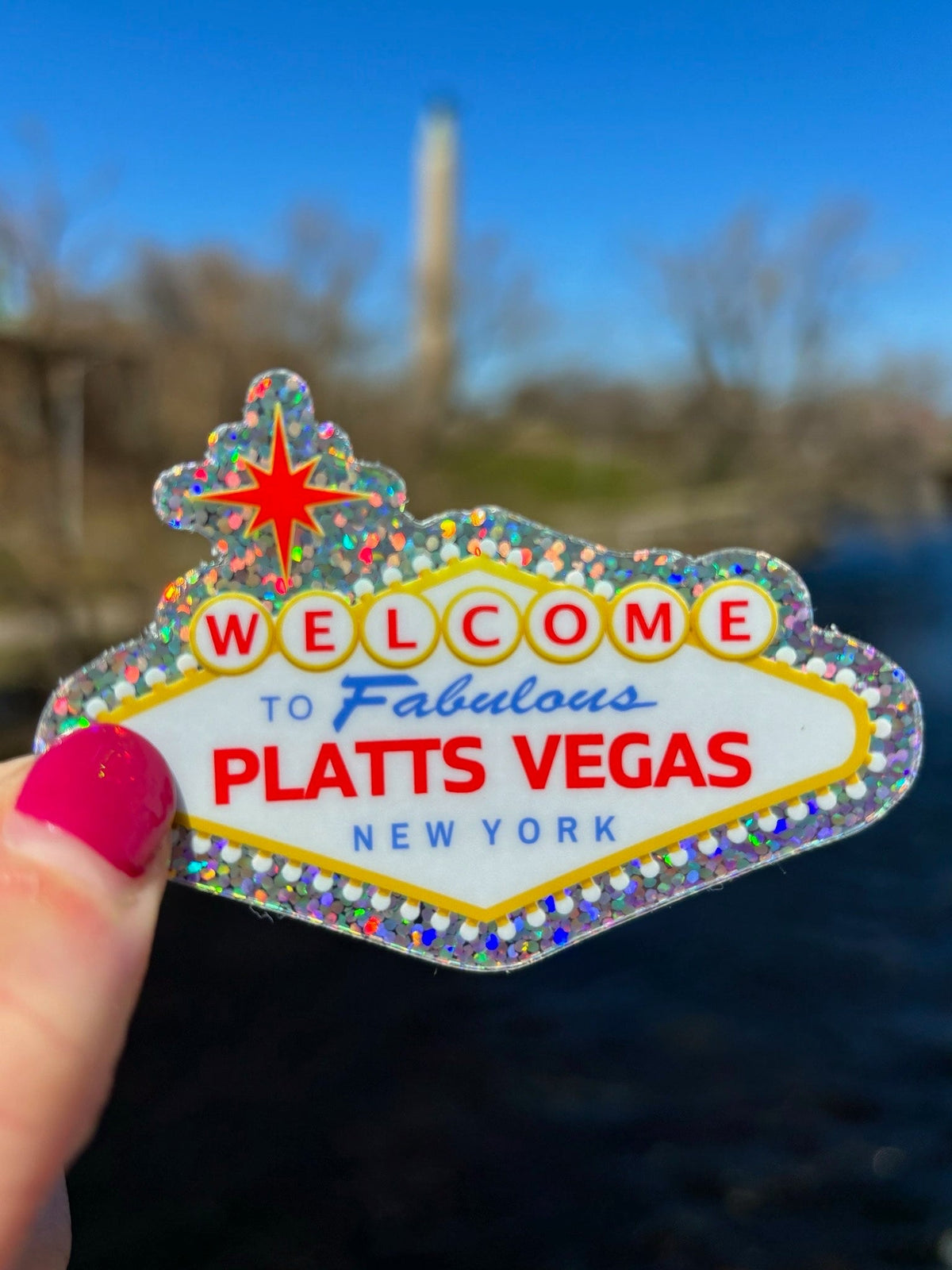 Platts Vegas Sticker: SUNY Plattsburgh, Upstate NY Pride
