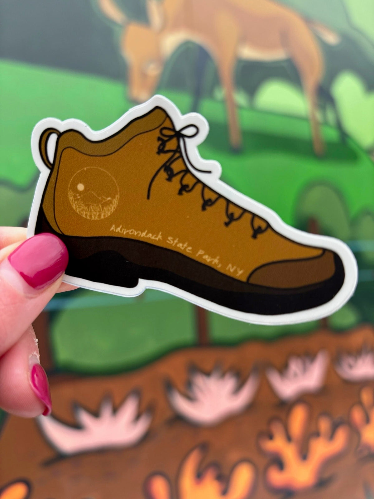 Adirondack Hiking Boot Sticker: ADK Hiker Gift
