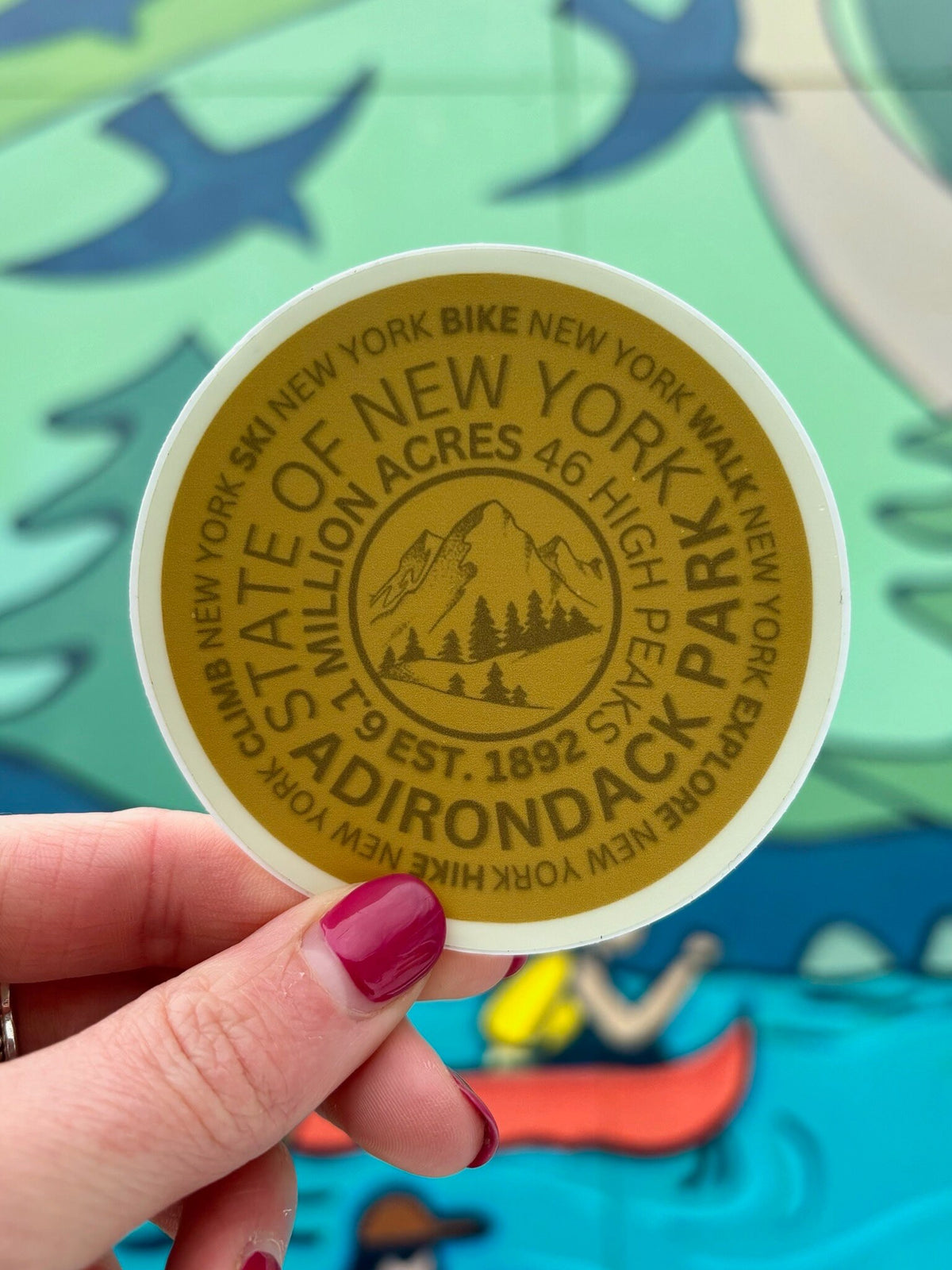 Adirondack Mountain Marker Sticker: ADK Hiker Gift