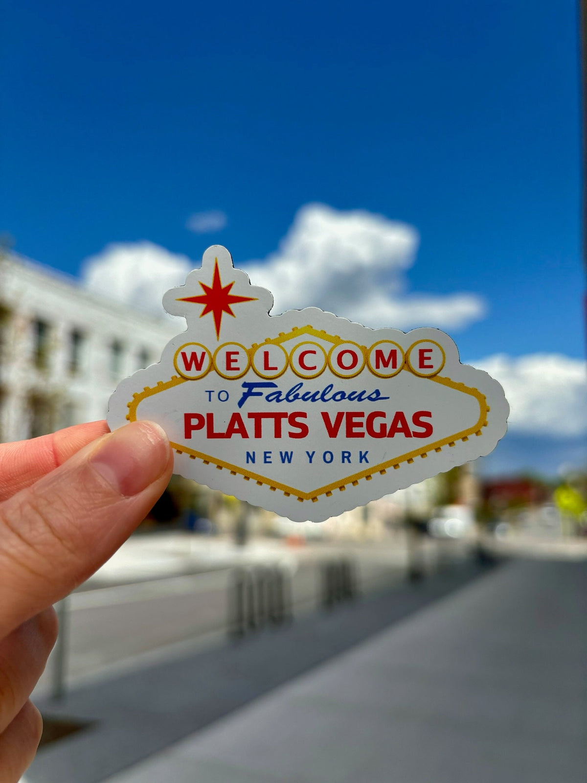 Platts Vegas Magnet: SUNY Plattsburgh Gift, Upstate NY Souvenir