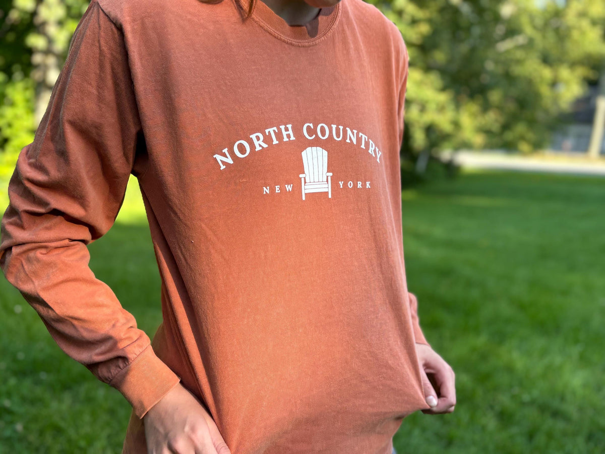 North Country Long Sleeve Tee: Adirondack Chair, Upstate NY