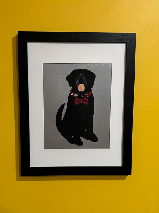 Personalized Pet Memorial Frame: Custom Paper Portrait, Dog Cat Loss Gift