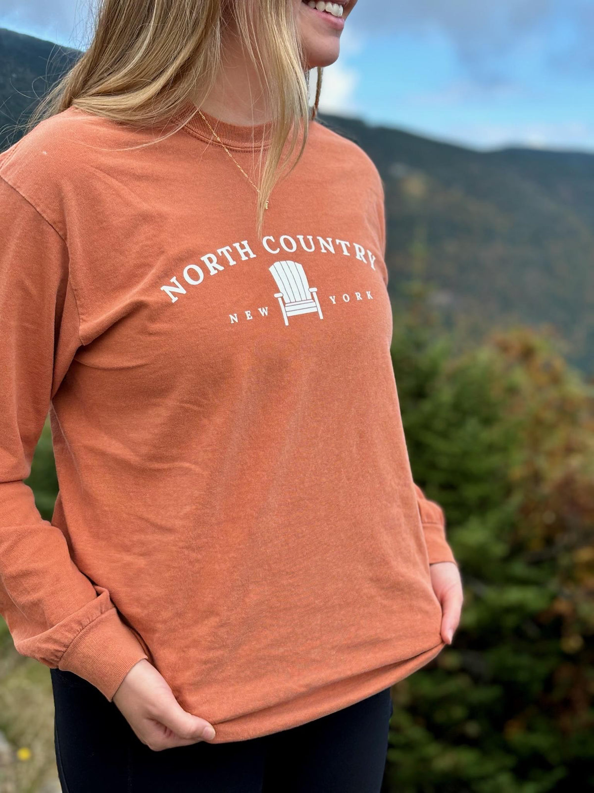 North Country Long Sleeve Tee: Adirondack Chair, Upstate NY