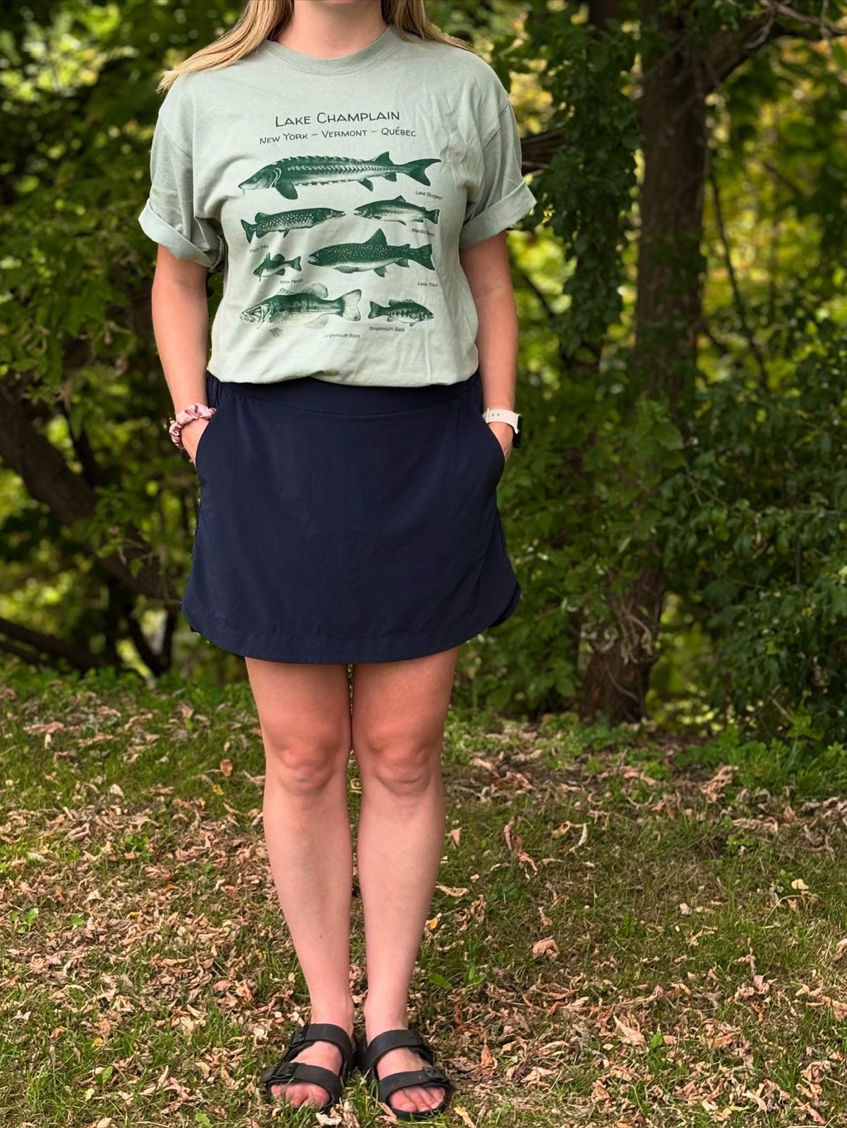 Lake Champlain Fish T-Shirt: Vermont Angler Tee - Two Color Options