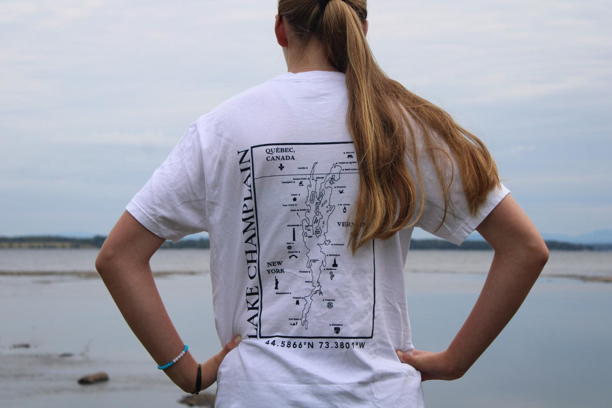 Lake Champlain Map Shirt: Comfort Colors Short Sleeve Tee