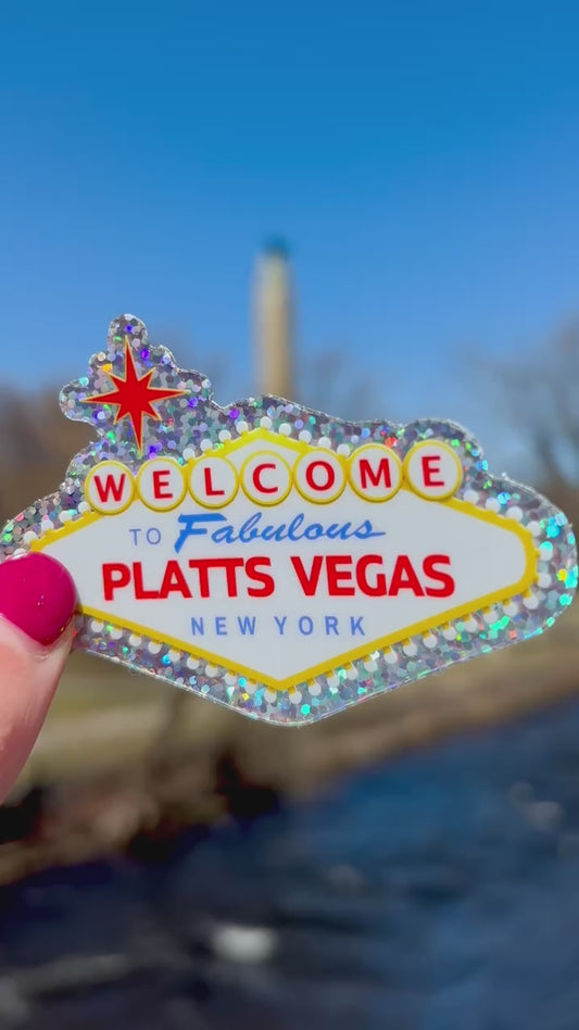 Welcome to the Fabulous Platts Vegas | Upstate NY | SUNY Plattsburgh Gift | Plattsvegas | Water Bottle Sticker | North Country NY