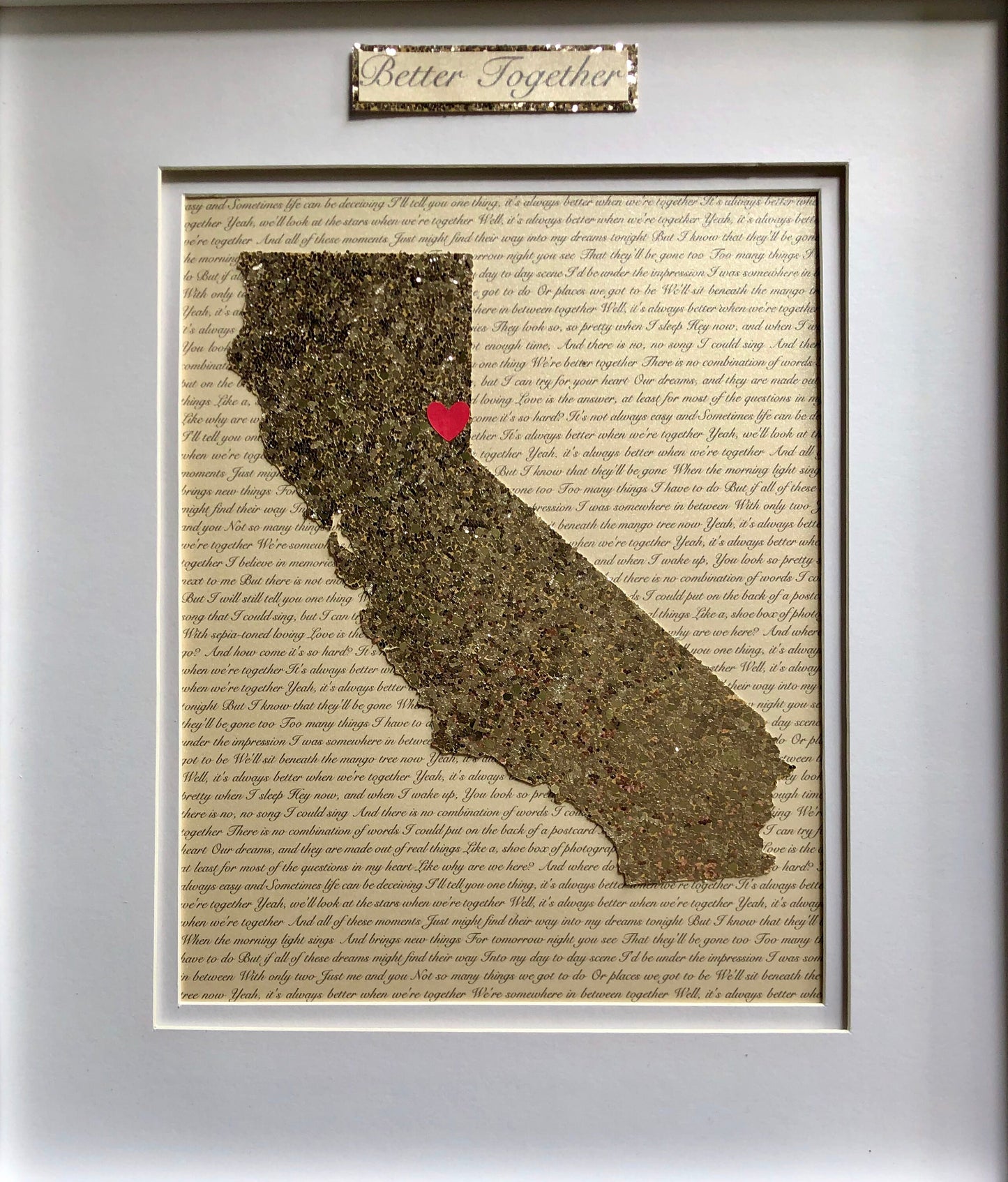 Custom Traditional 8th Wedding Anniversary Present, Bronze Personalized Lyrics and State, Bronze Anniversary Milestone Gift, Year Eight