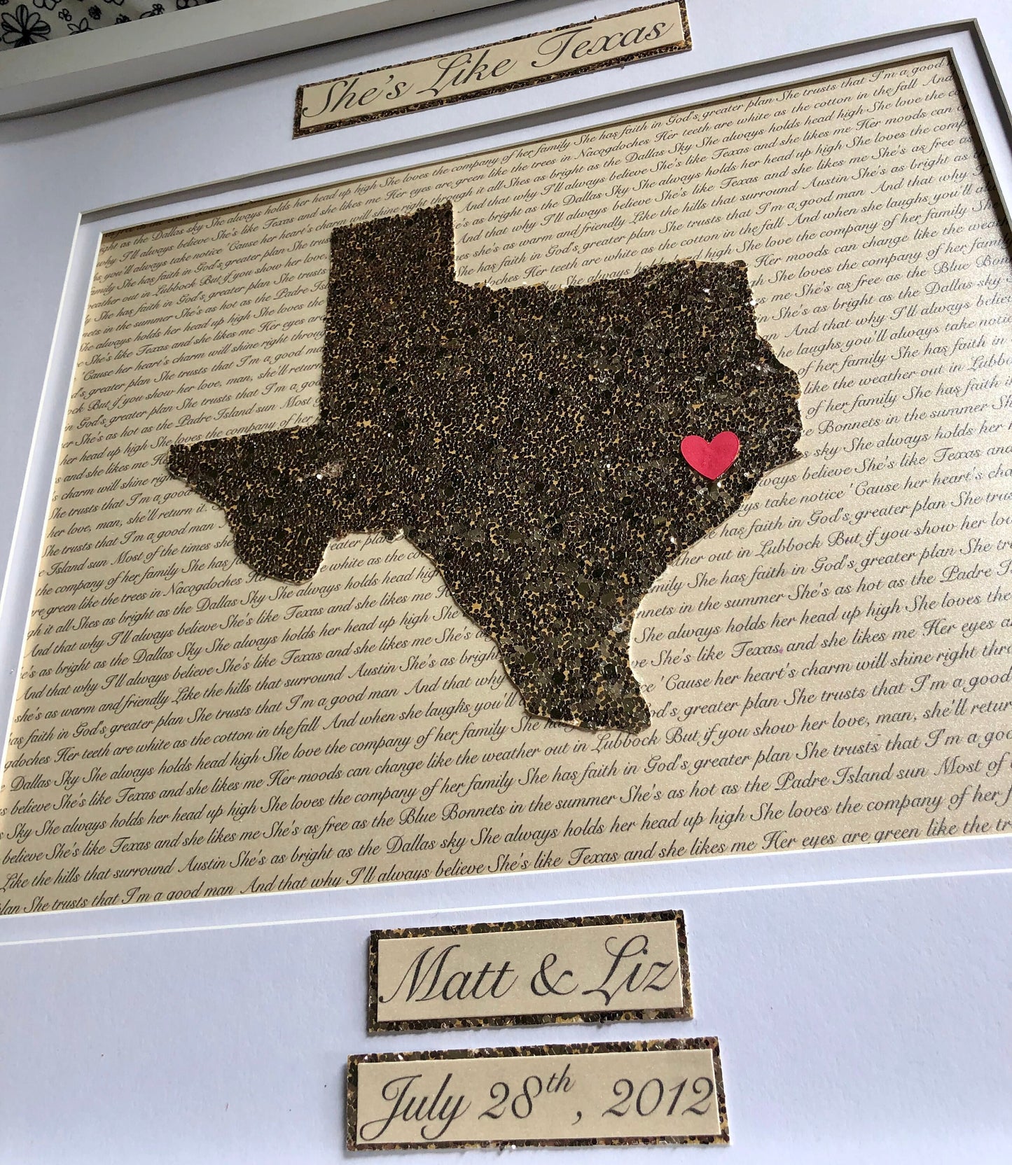 Custom Traditional 8th Wedding Anniversary Present, Bronze Personalized Lyrics and State, Bronze Anniversary Milestone Gift, Year Eight
