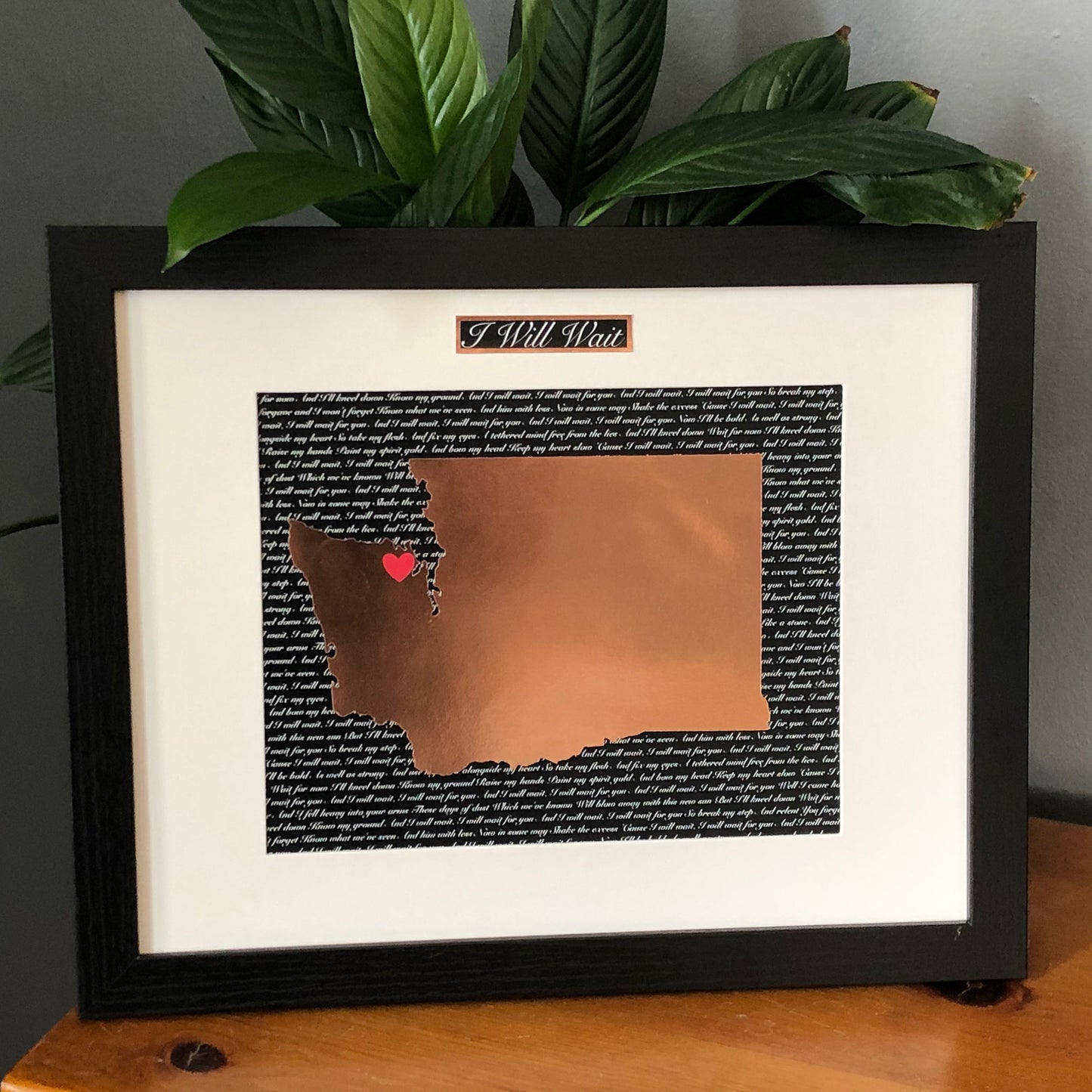 Seventh Year Wedding Anniversary Present, Personalized Copper Anniversary Gift, Year Seven Anniversary, State Outline, Wedding Song Lyrics