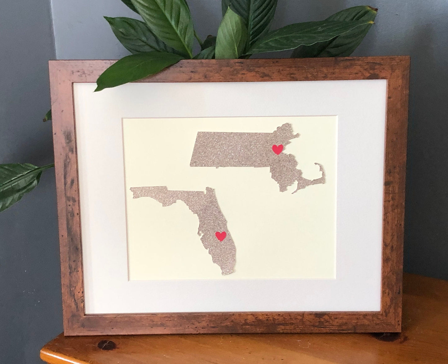 Long Distance Wedding Anniversary Present, Personalized Anniversary Gift, Anniversary, State Outline, Wedding Song Lyrics Framed