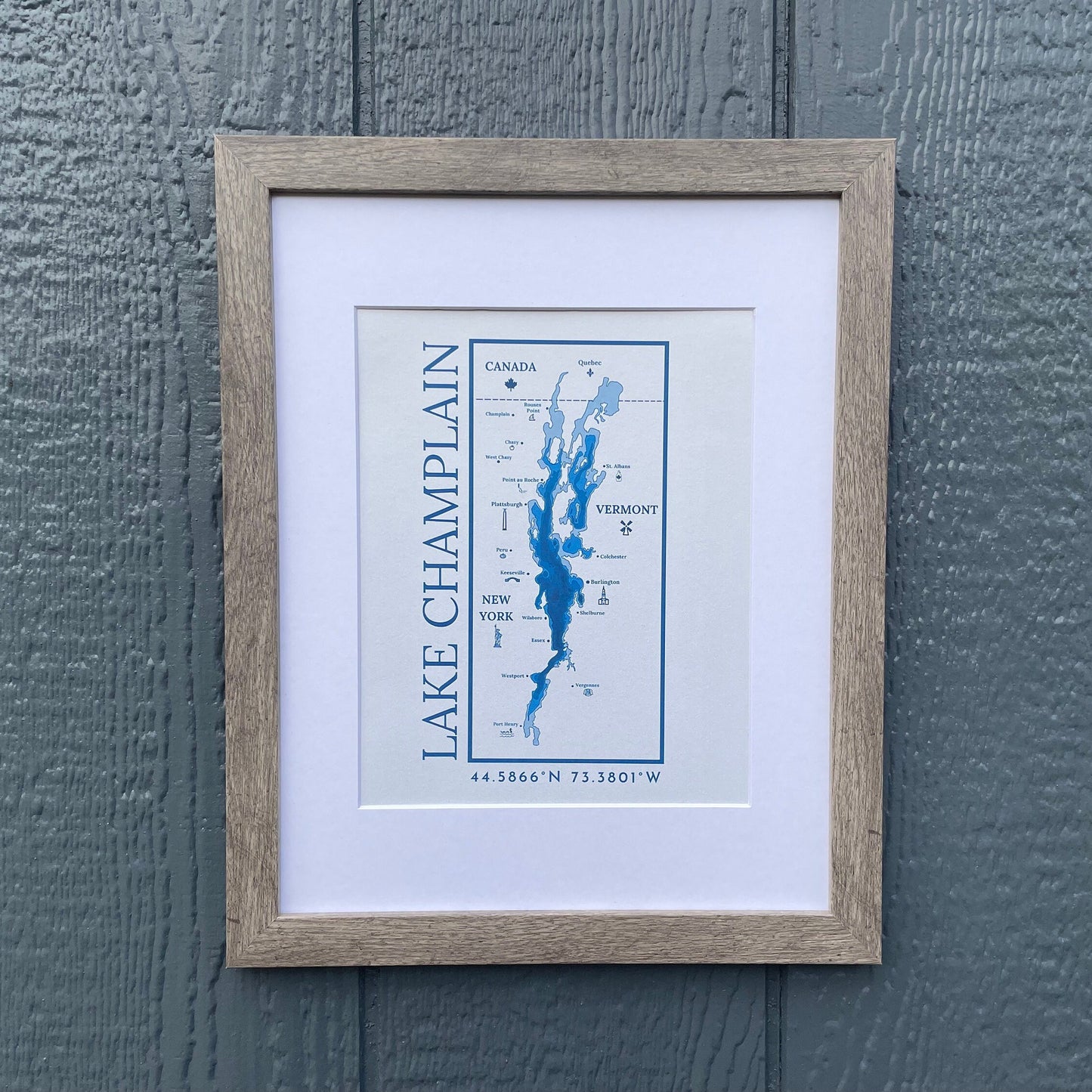 Lake Champlain Print Wall Hanging | Plattsburgh, New York | Burlington, Vermont | North Country Gift, Present | Custom Lake |  Upstate NY |