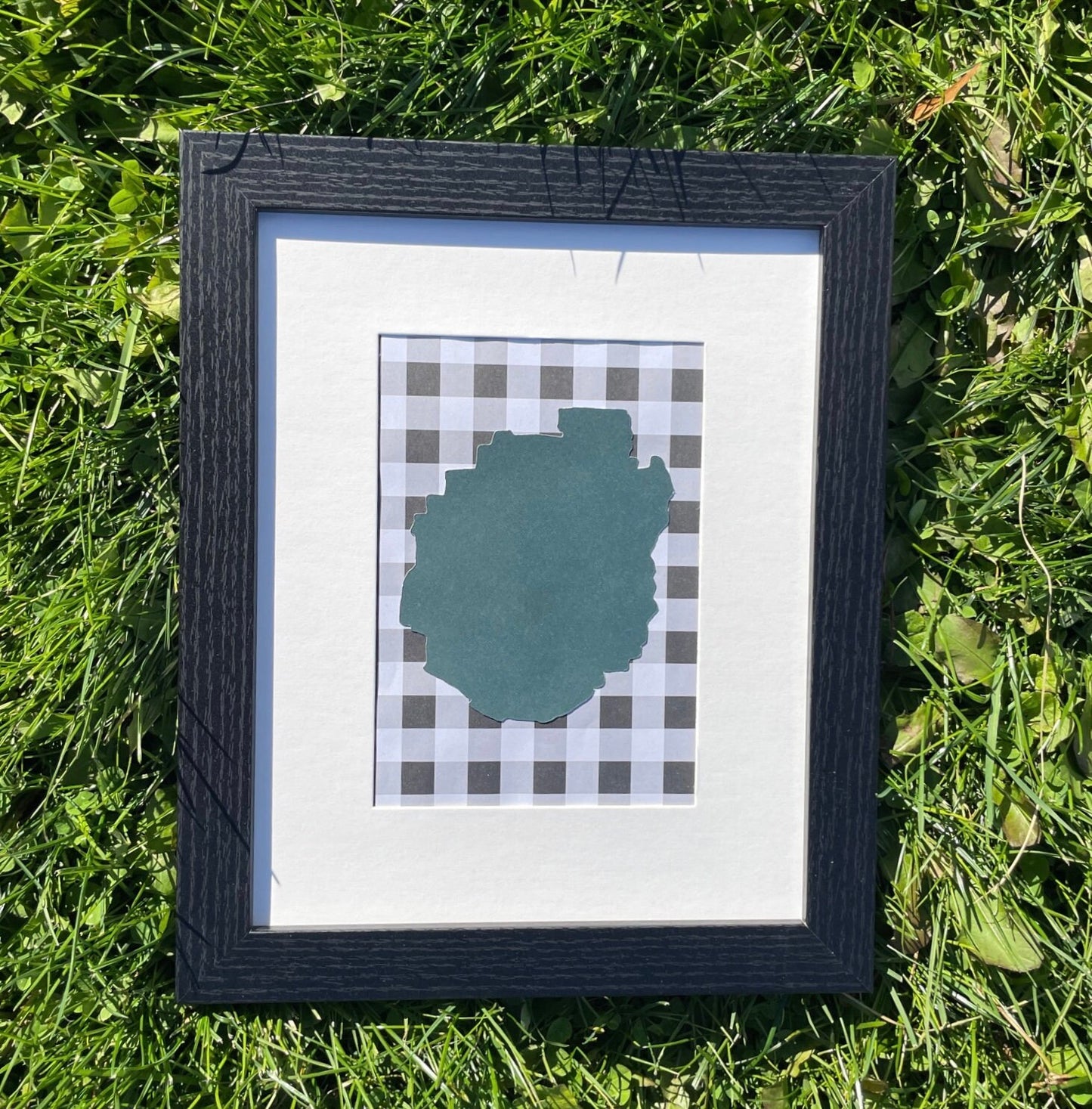 Adirondack Park Outline Wall Hanging | Adirondacks | ADK gifts | Buffalo Plaid | 5x7 Matted