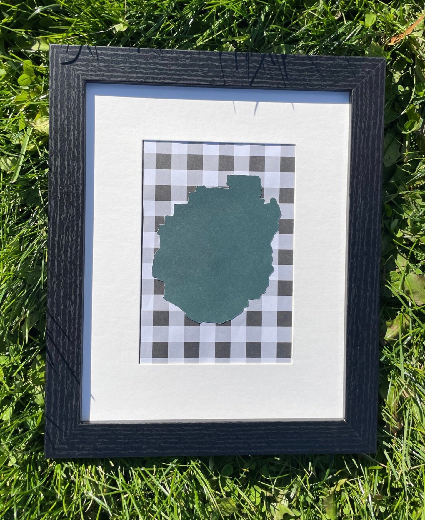 Adirondack Park Outline Wall Hanging | Adirondacks | ADK gifts | Buffalo Plaid | 5x7 Matted