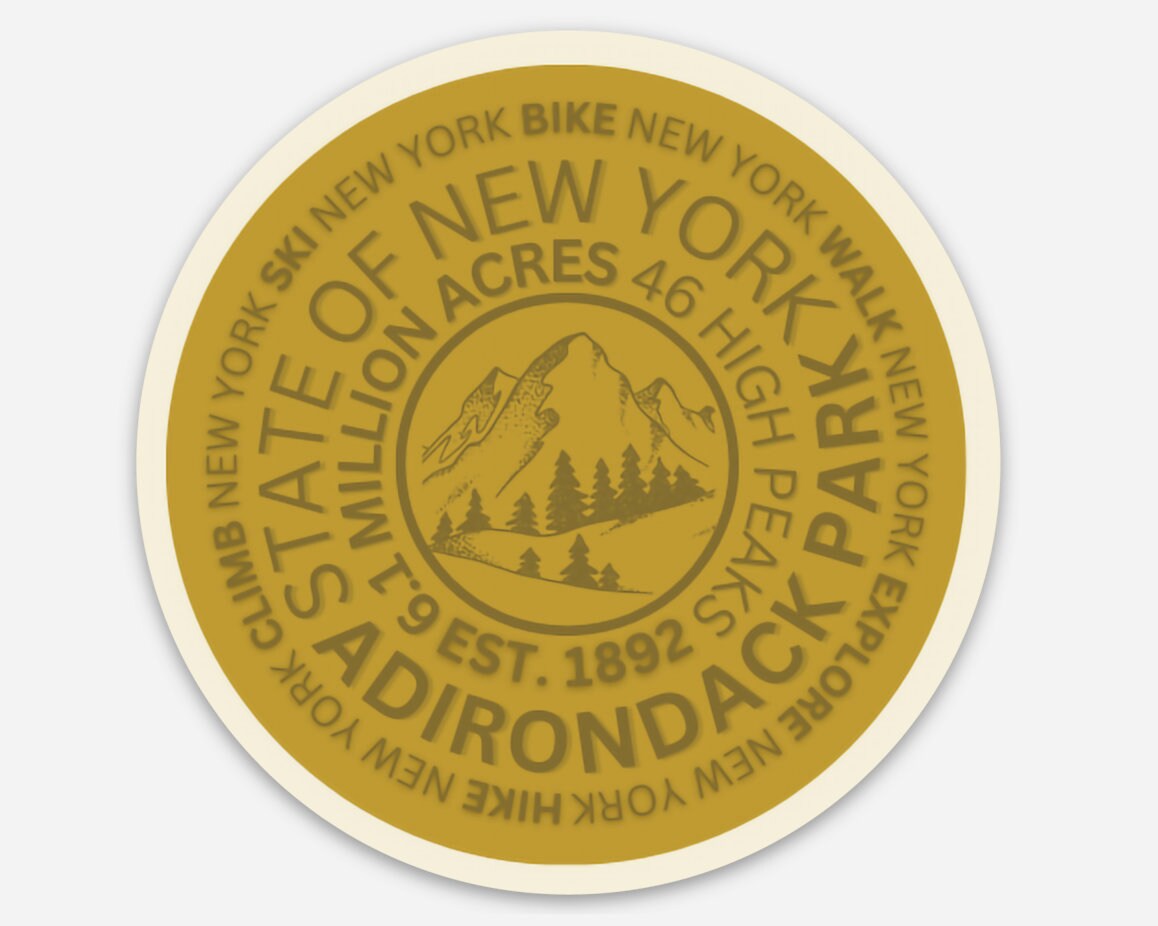 Adirondack Mountain Marker Sticker | ADK | Hiking gifts | Adirondack State Park | Mount Marcy | Whiteface | Water Bottle Sticker | 46er |