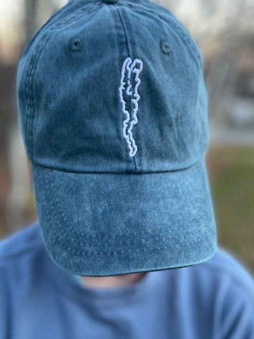 Lake Champlain Outline Dad Hat | Plattsburgh, New York | Burlington, Vermont | North Country Gift, Present | Lake Life | Adirondack | ADK