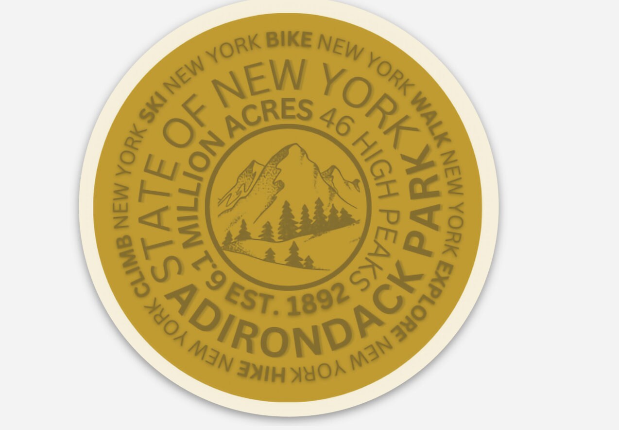 Adirondack Mountain Marker Sticker | ADK | Hiking gifts | Adirondack State Park | Mount Marcy | Whiteface | Water Bottle Sticker | 46er |