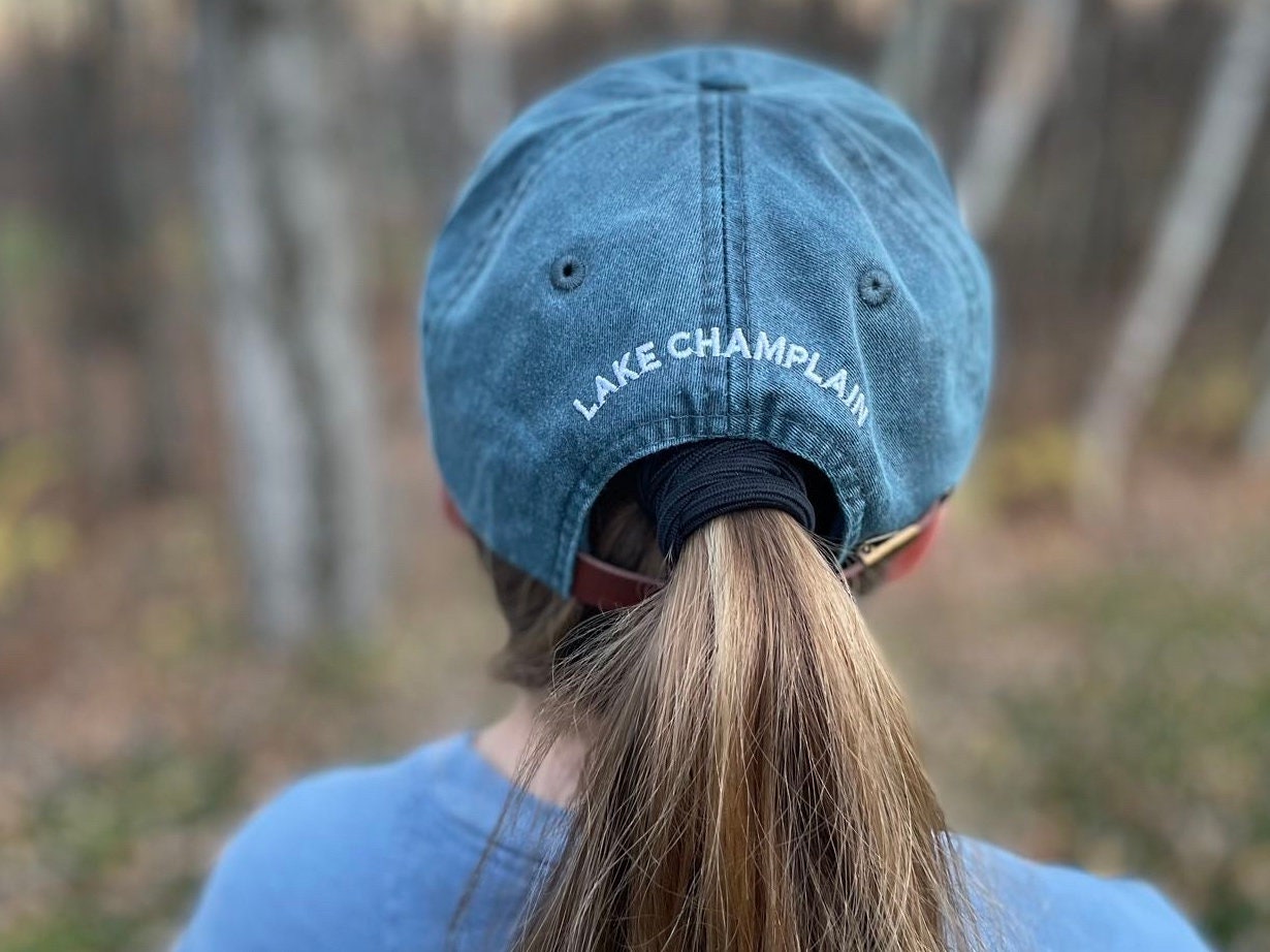 Lake Champlain Outline Dad Hat | Plattsburgh, New York | Burlington, Vermont | North Country Gift, Present | Lake Life | Adirondack | ADK