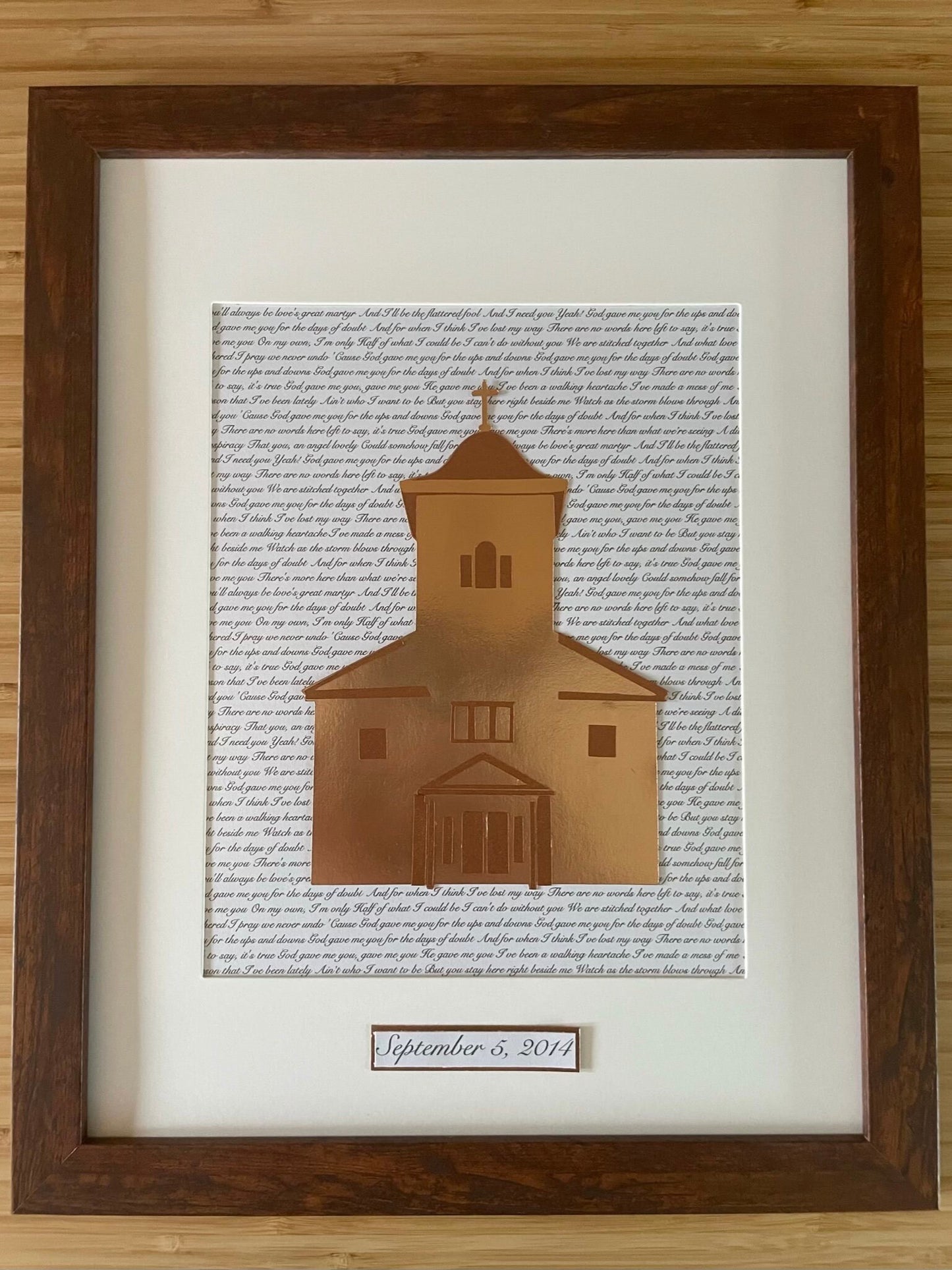 Custom Sentimental Landmark Wall Hanging | Wedding Venue | Anniversary Gift | Engagement | Unique Wedding | Personalized | Copper and Bronze