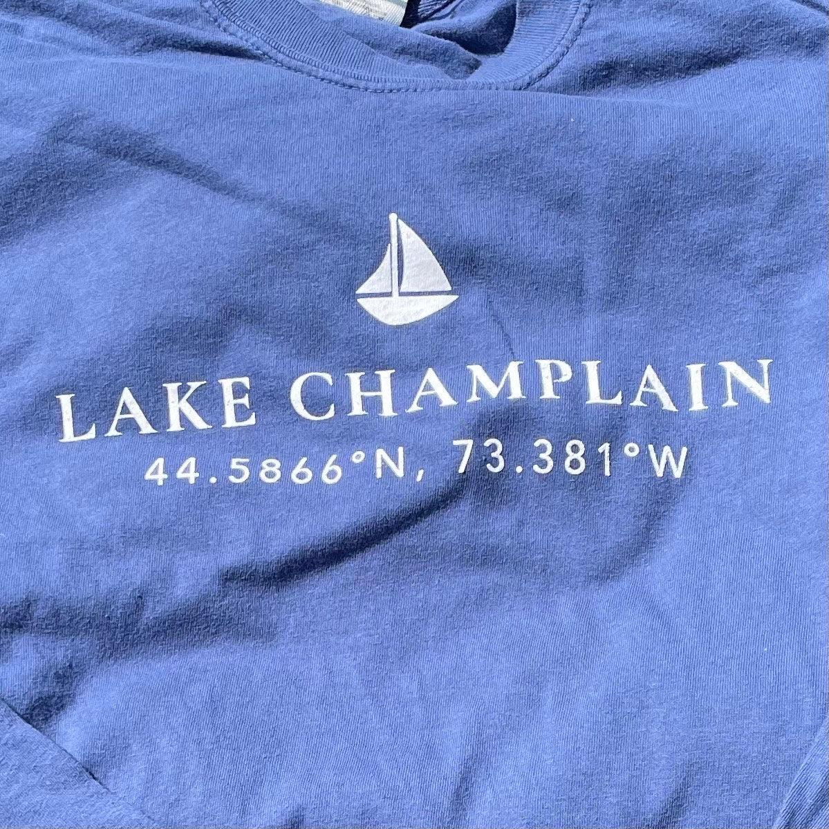 Lake Champlain Long Sleeve Shirt | Plattsburgh, New York | Burlington, Vermont | North Country Gift, Present | Fisherman Gifts | Sailing |