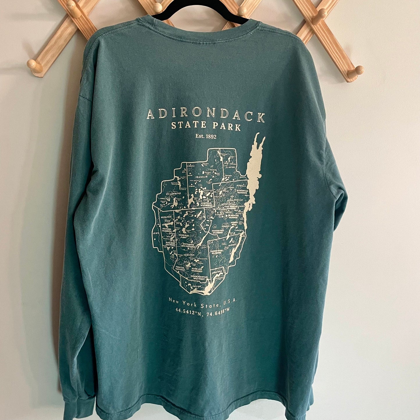 Adirondack Park Long Sleeve Shirt | Plattsburgh, New York | Burlington, Vermont | North Country Gift, Present | Lake Placid | ADK | Saranac